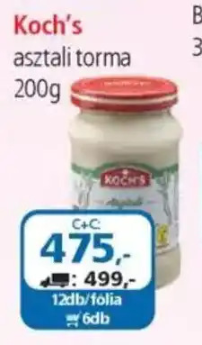 ÁRKLUB Koch's asztali torma ajánlat