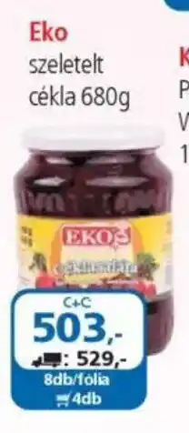 ÁRKLUB Eko szeletelt cékla ajánlat
