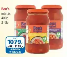 ÁRKLUB Ben's mártás ajánlat