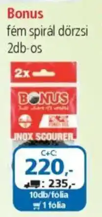 ÁRKLUB Bonus fém spirál dörzsi ajánlat