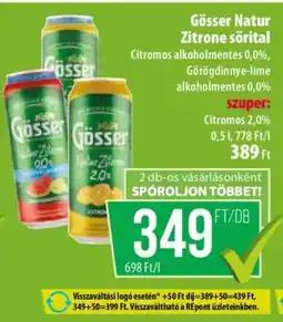 Coop Gösser Natur Zitrone sörital ajánlat