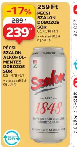 Auchan Pécsi Szalon Dobozos Sör ajánlat
