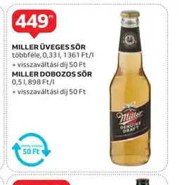 Auchan Miller Üveges Sör ajánlat