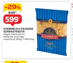 Auchan Gyermelyi 4 tojásos száraztészta ajánlat