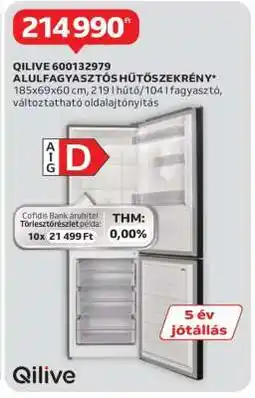 Auchan QILIVE 600132979 ALULFAGYASZTÓS HŰTŐSZEKRÉNY ajánlat