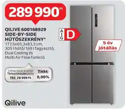 Auchan QILIVE 600168929 SIDE-BY-SIDE HŰTŐSZEKRÉNY ajánlat