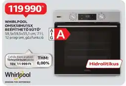 Auchan WHIRLPOOL OMSK58HU1SX Beépíthető Sütő ajánlat