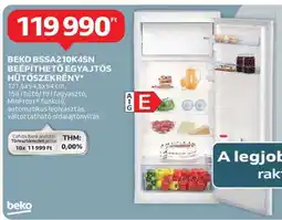 Auchan BEKO BSSA210K4SN Beépíthető Egyajtós Hűtőszekrény ajánlat