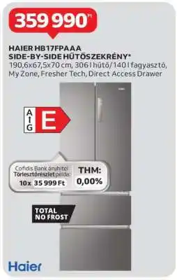 Auchan HAIER HB17FPAAA SIDE-BY-SIDE HŰTŐSZEKRÉNY ajánlat