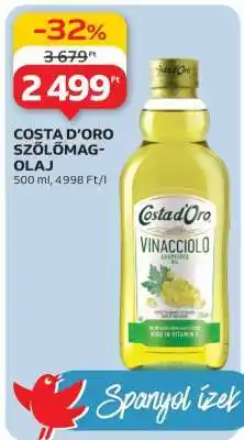 Auchan COSTA D’ORO SZŐLŐMAG-OLAJ ajánlat