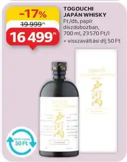 Auchan TOGOUCHI JAPÁN WHISKY ajánlat