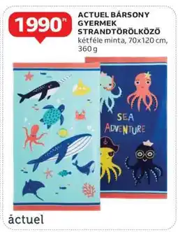 Auchan ACTUEL bársony gyermek strandtörölköző ajánlat