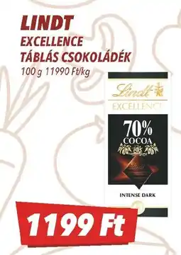 CBA Lindt Excellence táblás csokoládék ajánlat