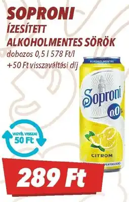 CBA Soproni ízesített alkoholmentes sörök ajánlat