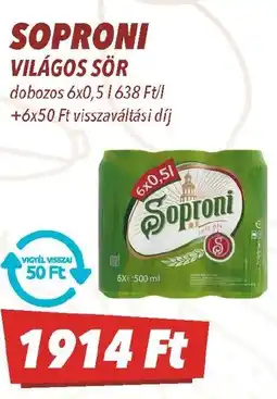 CBA Soproni világos sör ajánlat