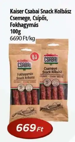 Real Kaiser Csabai Snack Kolbász Csemege, Csípős, Fokhagymás ajánlat