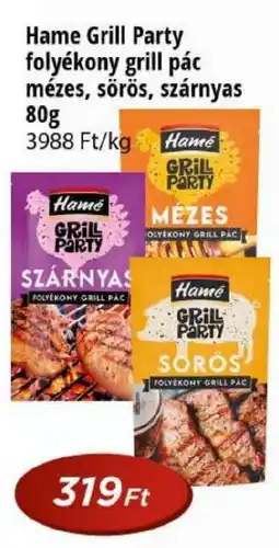 Real Hame Grill Party folyékony grill pác mézes, sörös, szárnyas ajánlat