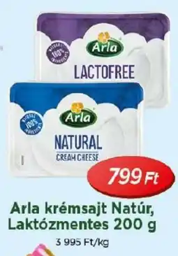 Real Arla krémsajt Natúr, Laktózmentes ajánlat