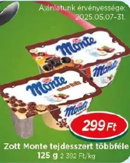 Real Zott Monte tej desszert ajánlat