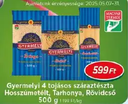 Real Gyermelyi 4 tojásos száraztészta Hosszúmetélt, Tarhonya, Rövidcső ajánlat
