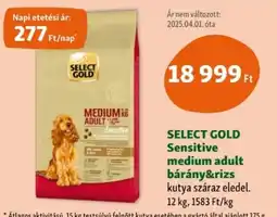 Fressnapf Select gold sensitive medium adult bárány&rizs ajánlat
