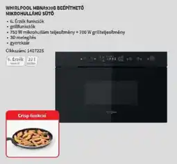 Media Markt Whirlpool mbna920b beépíthető mikrohullámú sütő ajánlat