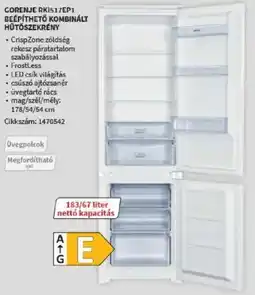 Media Markt Gorenje rki517ep1 beépíthető kombinált hűtőszekrény ajánlat