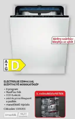 Media Markt Electrolux eem48320l beépíthető mosogatógép ajánlat