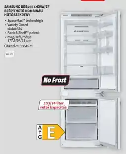 Media Markt Samsung brb26612eww/ef beépíthető kombinált hűtőszekrény ajánlat