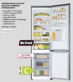 Media Markt Samsung rb38c600cs9/ef no frost kombinált hűtőszekrény ajánlat