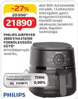 Auchan Philips Airfryer 2000 S NA210/00 Forrólevegős Sütő ajánlat