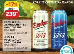 Auchan Pécsi Szalon Alkoholmentes Dobozos Sör ajánlat