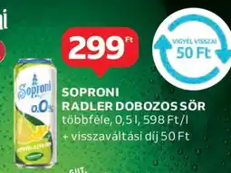 Auchan Soproni Radler Dobozos Sör ajánlat