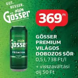 Auchan Gösser Premium Világos Dobozos Sör ajánlat