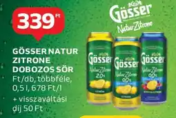 Auchan Gösser Natur Zitrone Dobozos Sör ajánlat