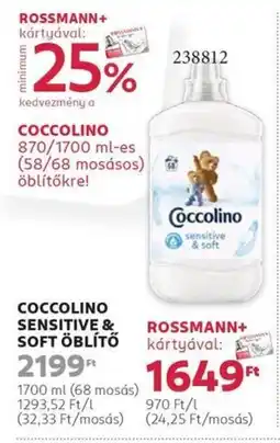 Rossmann Coccolino sensitive & soft öblítő ajánlat
