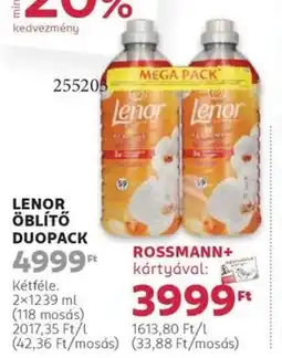 Rossmann Lenor öblítő duopack ajánlat