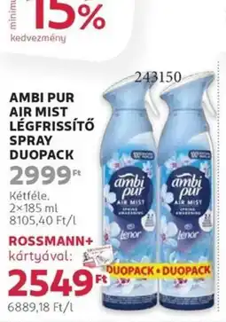 Rossmann Ambi pur air mist légfrissítő spray duopack ajánlat