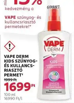 Rossmann Vape derm kids szúnyog- és kullancs- riasztó permet ajánlat