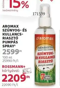 Rossmann Aromax szúnyog- és kullancs- riasztó pumpás spray ajánlat