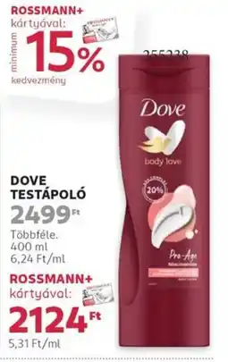 Rossmann Dove testápoló ajánlat