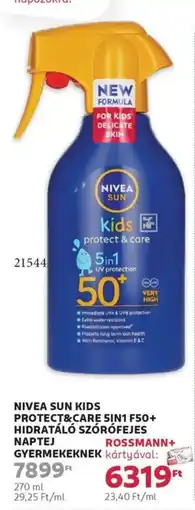 Rossmann Nivea sun kids protect&care 5in1 f50+ hidratáló szórófejes naptej gyermekeknek ajánlat