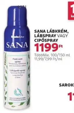 Rossmann Sana lábkrém, lábspray vagy cipőspray ajánlat