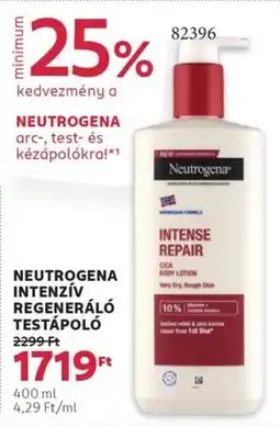 Rossmann Neutrogena intenzív regeneráló testápoló ajánlat