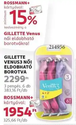 Rossmann Gillette venus3 női eldobható borotva ajánlat
