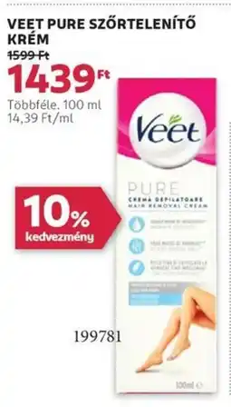 Rossmann Veet pure szőrtelenítő krém ajánlat