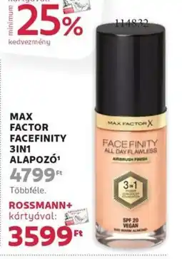 Rossmann Max factor facefinity 3in1 alapozó ajánlat