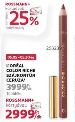 Rossmann L'oréal color riche szájkontúr ceruza ajánlat