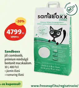 Fressnapf Sandboxx jól csomósodó ajánlat