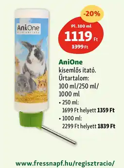 Fressnapf AniOne kisemlős itató ajánlat